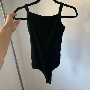 House of Harlow black ribbed bodysuit tank top low back rayon spandex xs af3